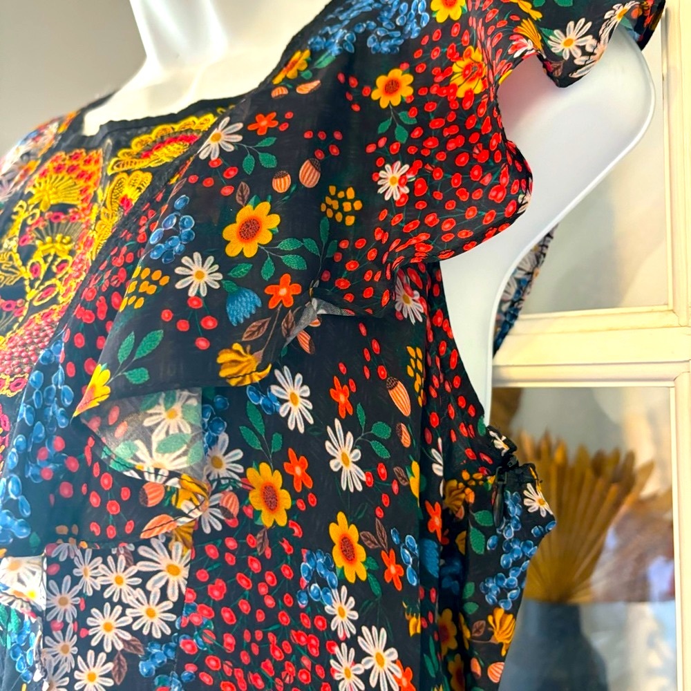 🌺Host Pick🌺 Anthropologie Bhanuni by Jyoti Embroidered Beaded Neda Top M NWOT - Picture 7 of 11